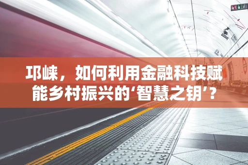 邛崃，如何利用金融科技赋能乡村振兴的‘智慧之钥’？