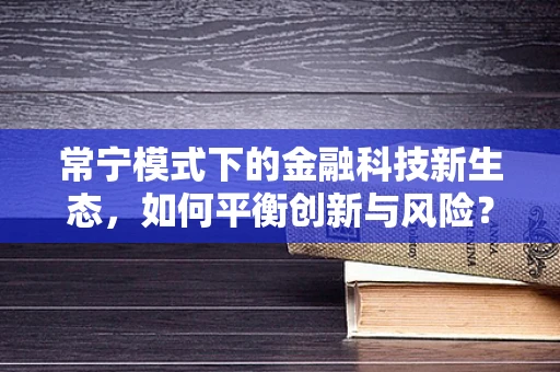 常宁模式下的金融科技新生态，如何平衡创新与风险？
