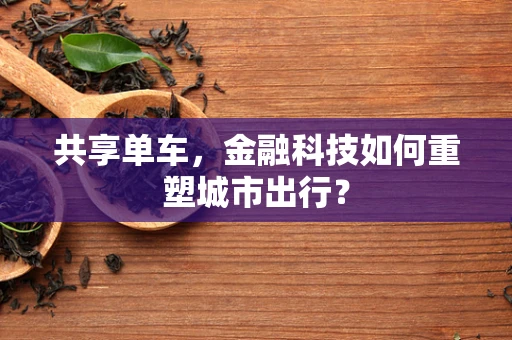 共享单车，金融科技如何重塑城市出行？