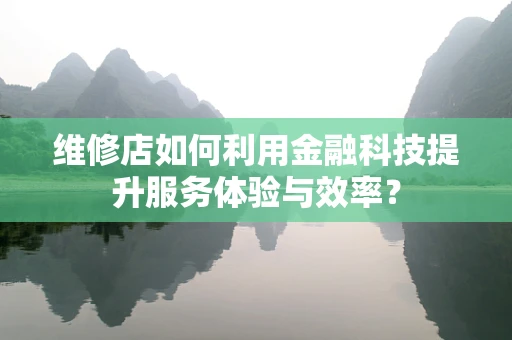 维修店如何利用金融科技提升服务体验与效率？