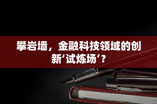 攀岩墙，金融科技领域的创新‘试炼场’？