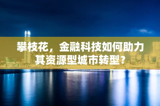 攀枝花，金融科技如何助力其资源型城市转型？