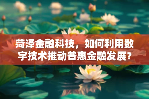 菏泽金融科技，如何利用数字技术推动普惠金融发展？