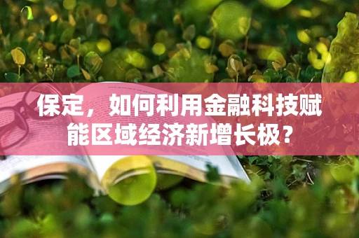 保定，如何利用金融科技赋能区域经济新增长极？