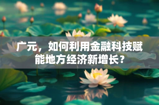广元，如何利用金融科技赋能地方经济新增长？