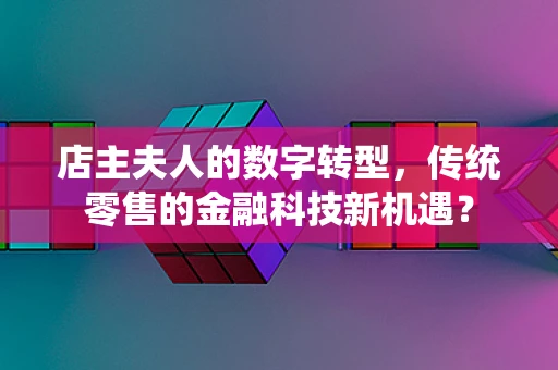 店主夫人的数字转型，传统零售的金融科技新机遇？