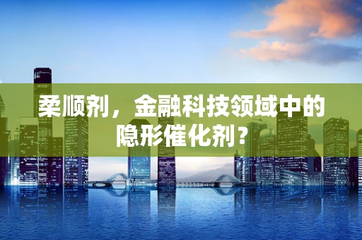 柔顺剂，金融科技领域中的隐形催化剂？