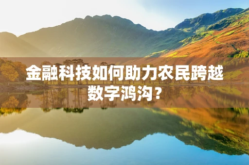 金融科技如何助力农民跨越数字鸿沟？