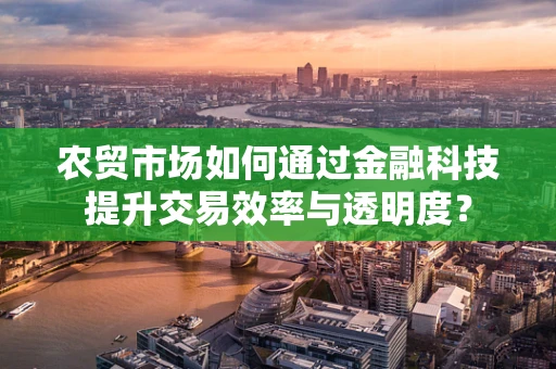 农贸市场如何通过金融科技提升交易效率与透明度？
