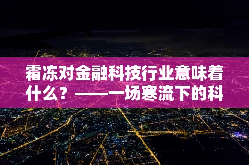 霜冻对金融科技行业意味着什么？——一场寒流下的科技韧性考验