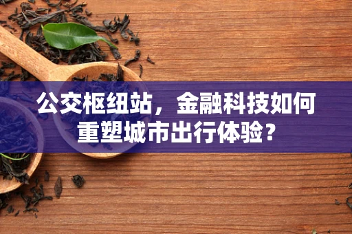 公交枢纽站，金融科技如何重塑城市出行体验？