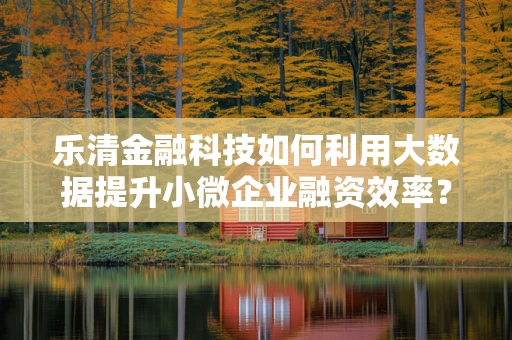 乐清金融科技如何利用大数据提升小微企业融资效率？