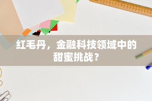 红毛丹，金融科技领域中的甜蜜挑战？