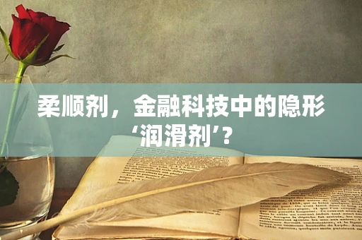 柔顺剂，金融科技中的隐形‘润滑剂’？