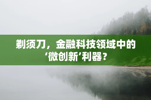 剃须刀，金融科技领域中的‘微创新’利器？