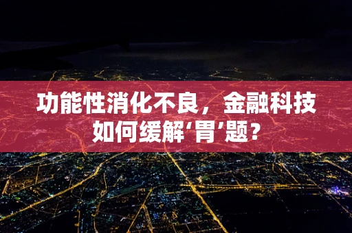 功能性消化不良，金融科技如何缓解‘胃’题？
