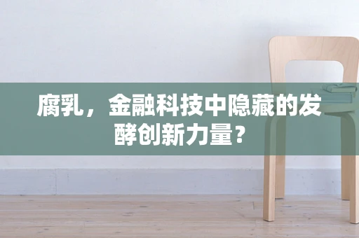 腐乳，金融科技中隐藏的发酵创新力量？