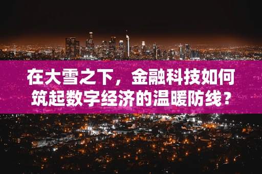 在大雪之下，金融科技如何筑起数字经济的温暖防线？