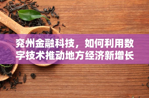 兖州金融科技，如何利用数字技术推动地方经济新增长？