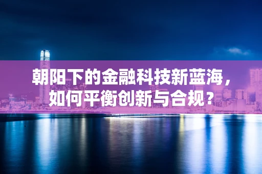 朝阳下的金融科技新蓝海，如何平衡创新与合规？