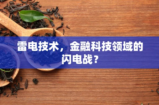 雷电技术，金融科技领域的闪电战？