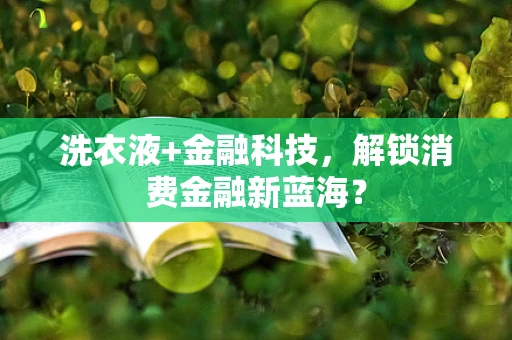 洗衣液+金融科技，解锁消费金融新蓝海？