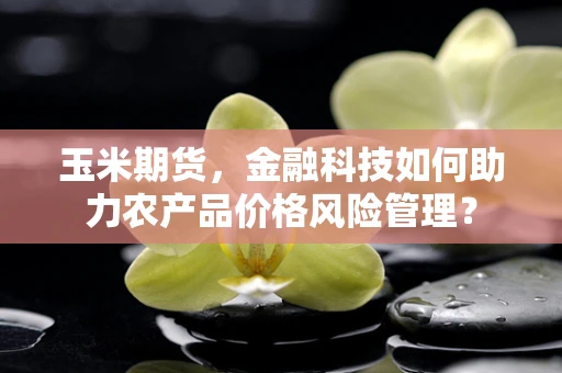 玉米期货，金融科技如何助力农产品价格风险管理？