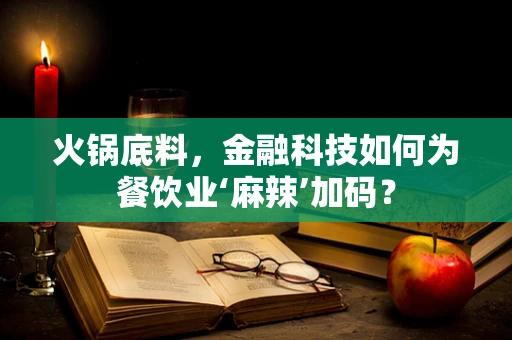 火锅底料，金融科技如何为餐饮业‘麻辣’加码？