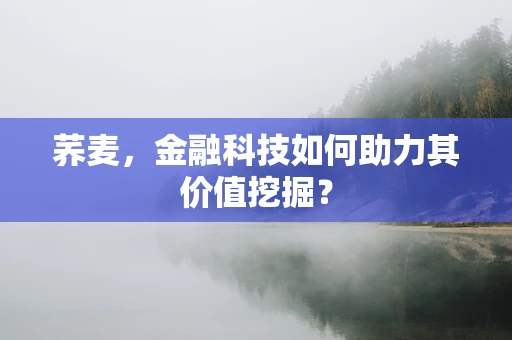 荞麦，金融科技如何助力其价值挖掘？