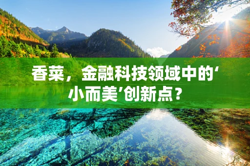 香菜，金融科技领域中的‘小而美’创新点？