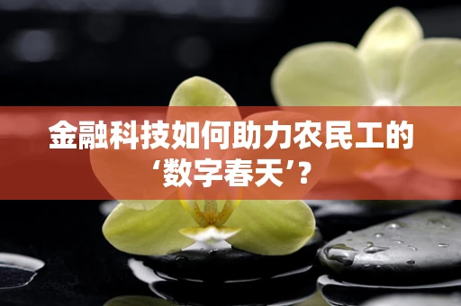 金融科技如何助力农民工的‘数字春天’？