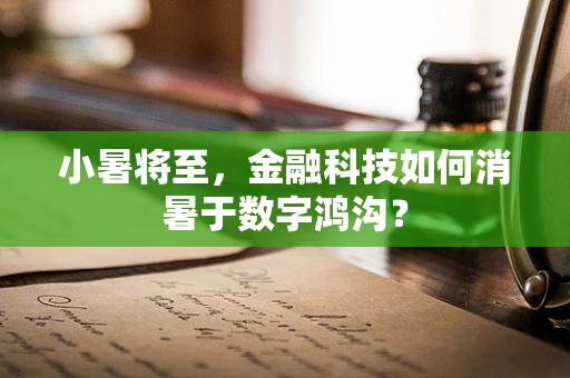 小暑将至，金融科技如何消暑于数字鸿沟？