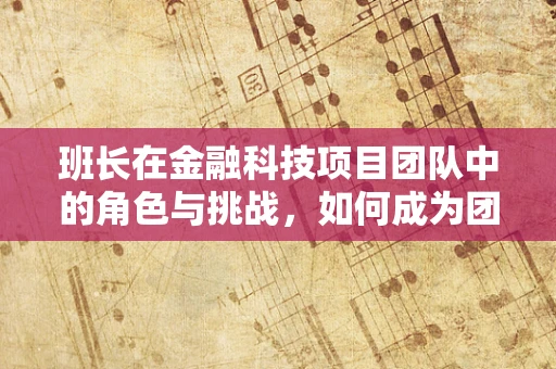 班长在金融科技项目团队中的角色与挑战，如何成为团队的创新引擎？