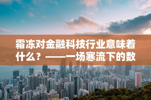 霜冻对金融科技行业意味着什么？——一场寒流下的数字春天